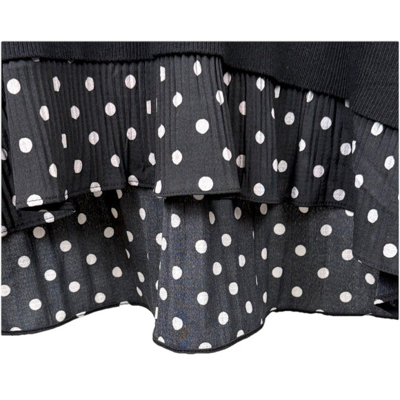 Marée Pour‎ Toi Black Split Back Polka Dot Ruffle Hem Sweater 12 14 Lagenlook - Picture 3 of 6